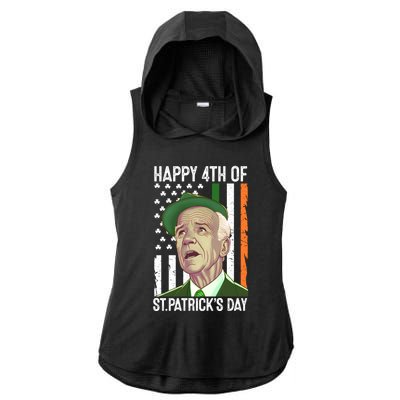 Merry 4th Of St PatrickS Day Joe Biden Leprechaun Hat Gift Ladies PosiCharge Tri-Blend Wicking Draft Hoodie Tank