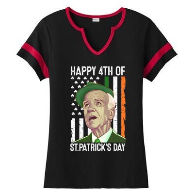 Merry 4th Of St PatrickS Day Joe Biden Leprechaun Hat Gift Ladies Halftime Notch Neck Tee