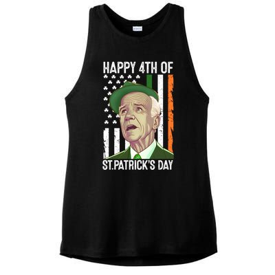 Merry 4th Of St PatrickS Day Joe Biden Leprechaun Hat Gift Ladies PosiCharge Tri-Blend Wicking Tank