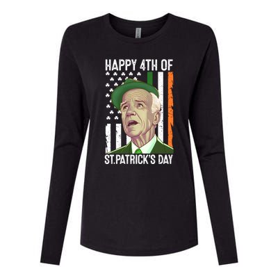 Merry 4th Of St PatrickS Day Joe Biden Leprechaun Hat Gift Womens Cotton Relaxed Long Sleeve T-Shirt