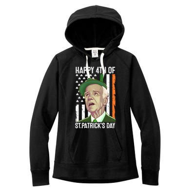 Merry 4th Of St PatrickS Day Joe Biden Leprechaun Hat Gift Women's Fleece Hoodie