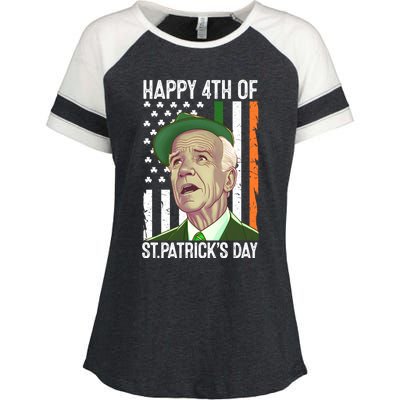 Merry 4th Of St PatrickS Day Joe Biden Leprechaun Hat Gift Enza Ladies Jersey Colorblock Tee