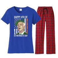 Merry 4th Of St PatrickS Day Joe Biden Leprechaun Hat Gift Women's Flannel Pajama Set