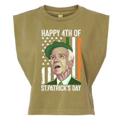 Merry 4th Of St PatrickS Day Joe Biden Leprechaun Hat Gift Garment-Dyed Women's Muscle Tee