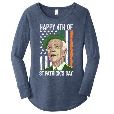 Merry 4th Of St PatrickS Day Joe Biden Leprechaun Hat Gift Women's Perfect Tri Tunic Long Sleeve Shirt