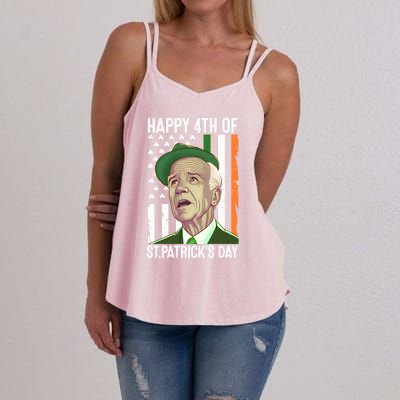 Merry 4th Of St PatrickS Day Joe Biden Leprechaun Hat Gift Women's Strappy Tank