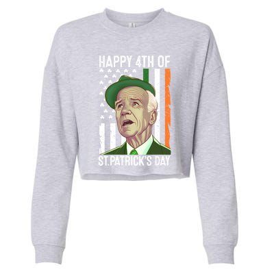 Merry 4th Of St PatrickS Day Joe Biden Leprechaun Hat Gift Cropped Pullover Crew