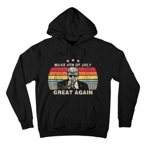 Make 4th Of July Trump Great Again US Flag Distressed Hoodie