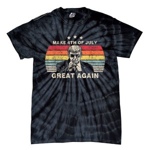 Make 4th Of July Trump Great Again US Flag Distressed Tie-Dye T-Shirt