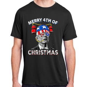 Merry 4th Of Christmas Funny Joe Biden Confused 4th Of July Adult ChromaSoft Performance T-Shirt