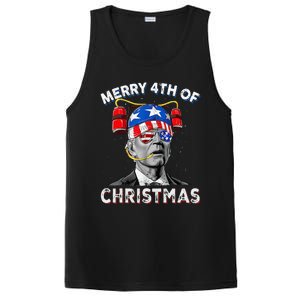 Merry 4th Of Christmas Funny Joe Biden Confused 4th Of July PosiCharge Competitor Tank