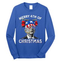 Merry 4th Of Christmas Funny Joe Biden Confused 4th Of July Long Sleeve Shirt