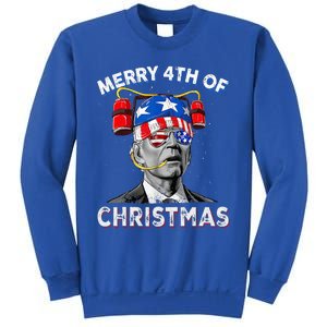 Merry 4th Of Christmas Funny Joe Biden Confused 4th Of July Sweatshirt