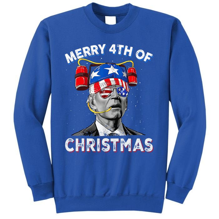 Merry 4th Of Christmas Funny Joe Biden Confused 4th Of July Sweatshirt