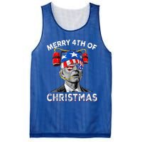 Merry 4th Of Christmas Funny Joe Biden Confused 4th Of July Mesh Reversible Basketball Jersey Tank