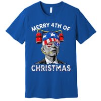 Merry 4th Of Christmas Funny Joe Biden Confused 4th Of July Premium T-Shirt