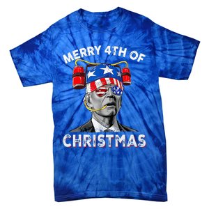 Merry 4th Of Christmas Funny Joe Biden Confused 4th Of July Tie-Dye T-Shirt