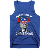 Merry 4th Of Christmas Funny Joe Biden Confused 4th Of July Tank Top