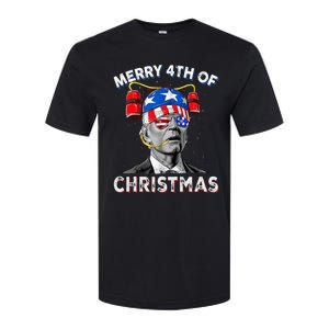 Merry 4th Of Christmas Funny Joe Biden Confused 4th Of July Softstyle CVC T-Shirt