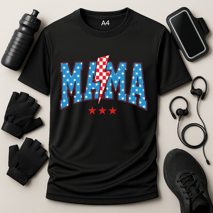Mama 4th Of July Usa Festive Cooling Performance Crew T-Shirt