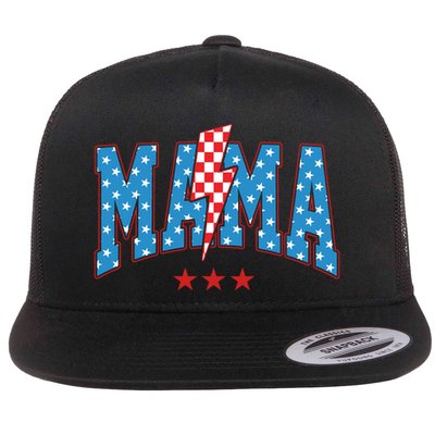 Mama 4th Of July Usa Festive Flatbill Hat