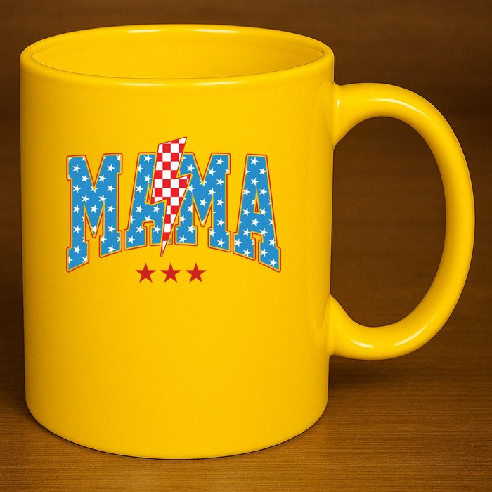 Mama 4th Of July Usa Festive 11oz C Handle Ceramic Mug