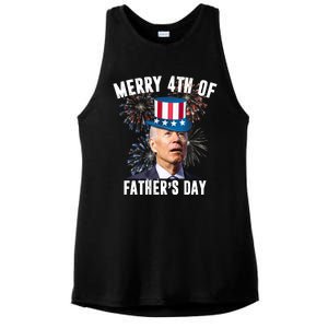 Merry 4th Of Father's Day Joe Biden Funny Gift For Dad Ladies PosiCharge Tri-Blend Wicking Tank