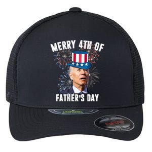 Merry 4th Of Father's Day Joe Biden Funny Gift For Dad Flexfit Unipanel Trucker Cap