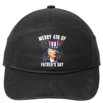 Merry 4th Of Father's Day Joe Biden Funny Gift For Dad 7-Panel Snapback Hat