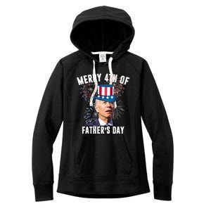 Merry 4th Of Father's Day Joe Biden Funny Gift For Dad Women's Fleece Hoodie