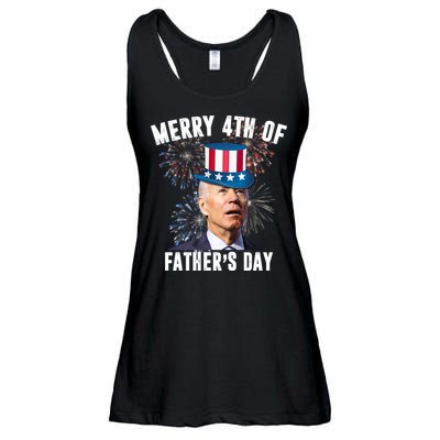 Merry 4th Of Father's Day Joe Biden Funny Gift For Dad Ladies Essential Flowy Tank