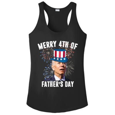 Merry 4th Of Father's Day Joe Biden Funny Gift For Dad Ladies PosiCharge Competitor Racerback Tank