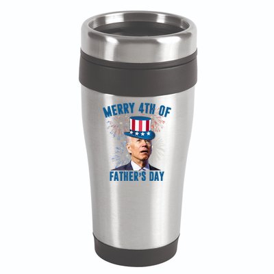 Merry 4th Of Father's Day Joe Biden Funny Gift For Dad 16oz Travel Tumbler