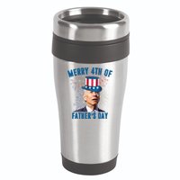 Merry 4th Of Father's Day Joe Biden Funny Gift For Dad 16oz Travel Tumbler