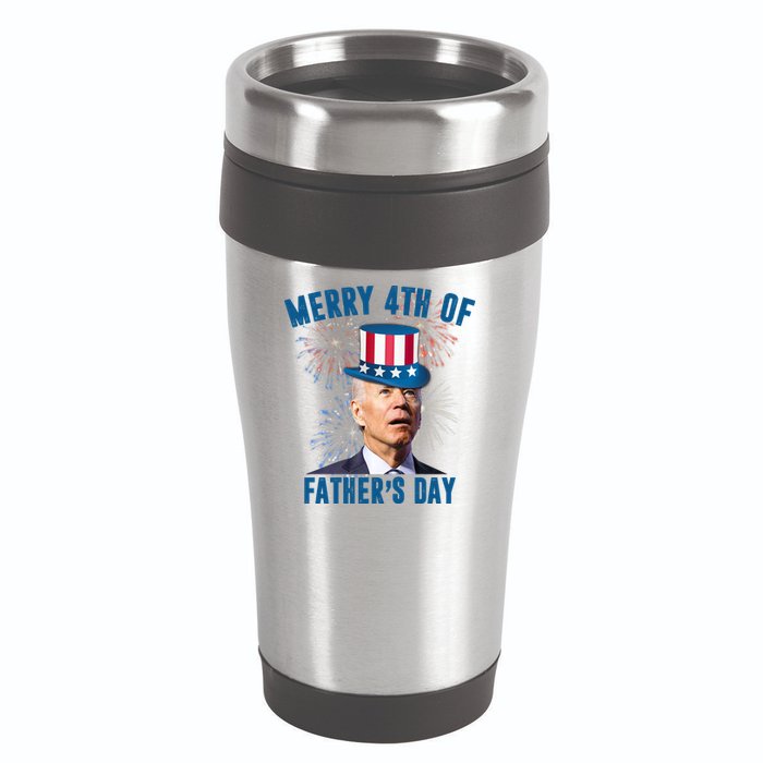 Merry 4th Of Father's Day Joe Biden Funny Gift For Dad 16oz Travel Tumbler