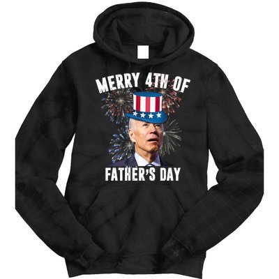 Merry 4th Of Father's Day Joe Biden Funny Gift For Dad Tie Dye Hoodie