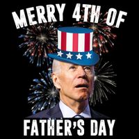 Merry 4th Of Father's Day Joe Biden Funny Gift For Dad Women's Knotted Racerback Tank