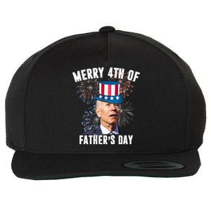 Merry 4th Of Father's Day Joe Biden Funny Gift For Dad Wool Snapback Cap