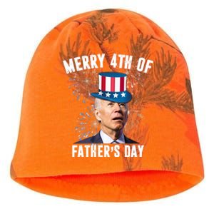 Merry 4th Of Father's Day Joe Biden Funny Gift For Dad Kati - Camo Knit Beanie