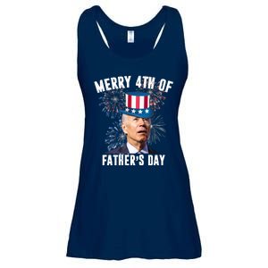 Merry 4th Of Father's Day Joe Biden Funny Gift For Dad Ladies Essential Flowy Tank