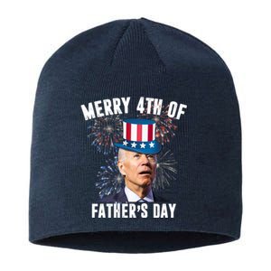 Merry 4th Of Father's Day Joe Biden Funny Gift For Dad Sustainable Beanie