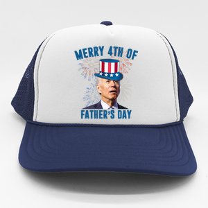 Merry 4th Of Father's Day Joe Biden Funny Gift For Dad Trucker Hat