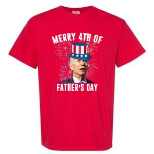 Merry 4th Of Father's Day Joe Biden Funny Gift For Dad Garment-Dyed Heavyweight T-Shirt