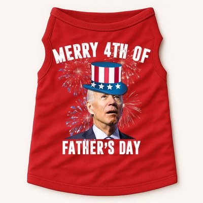 Merry 4th Of Father's Day Joe Biden Funny Gift For Dad Doggie Tank