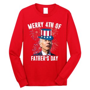 Merry 4th Of Father's Day Joe Biden Funny Gift For Dad Long Sleeve Shirt