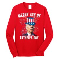 Merry 4th Of Father's Day Joe Biden Funny Gift For Dad Long Sleeve Shirt