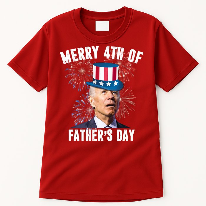 Merry 4th Of Father's Day Joe Biden Funny Gift For Dad Tall T-Shirt