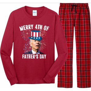 Merry 4th Of Father's Day Joe Biden Funny Gift For Dad Long Sleeve Pajama Set