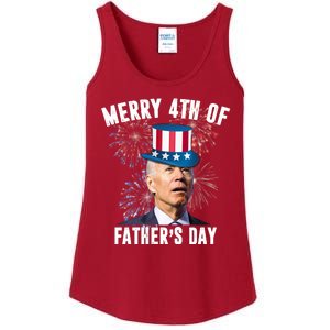 Merry 4th Of Father's Day Joe Biden Funny Gift For Dad Ladies Essential Tank