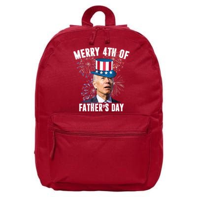 Merry 4th Of Father's Day Joe Biden Funny Gift For Dad 16 in Basic Backpack